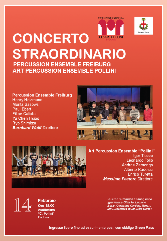 CONCERTO STRAORDINARIO - PERCUSSION ENSEMBLE FREIBURG e ART PERCUSSION ENSEMBLE POLLINI