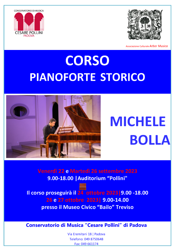 Corso di Pianoforte Storico con il M° Michele Bolla