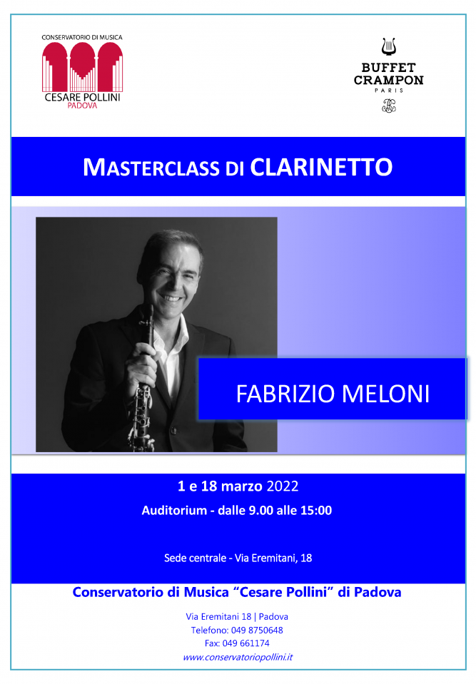 Masterclass di Clarinetto con Fabrizio Meloni