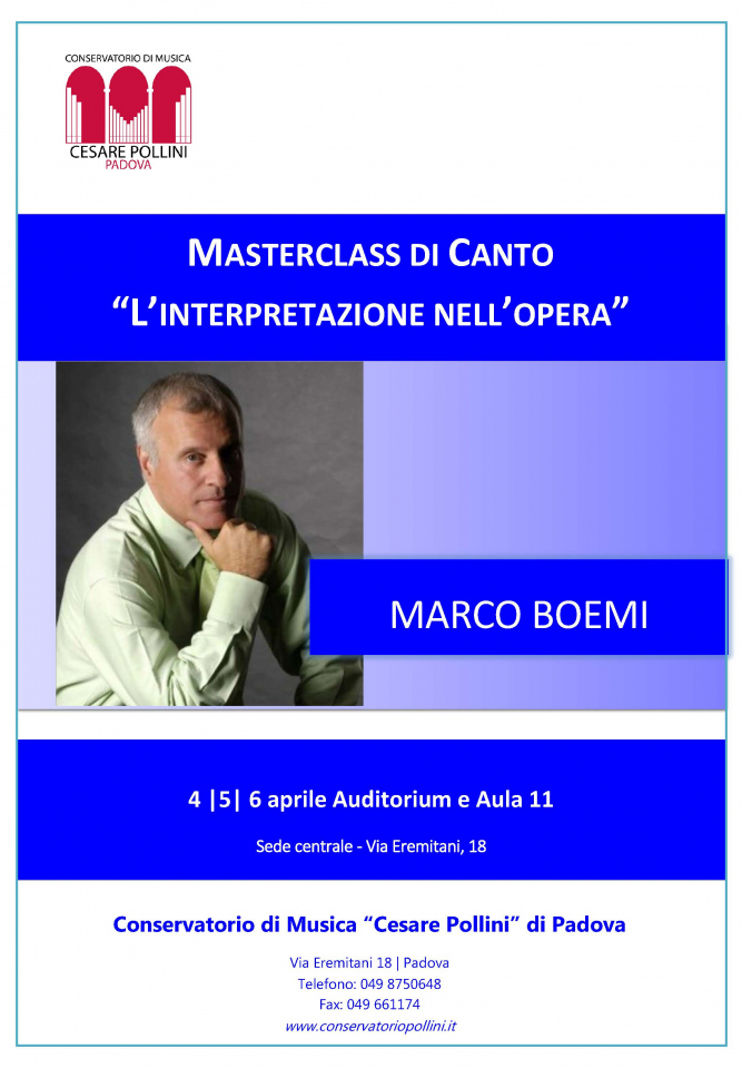Masterclass di Canto con Marco Boemi